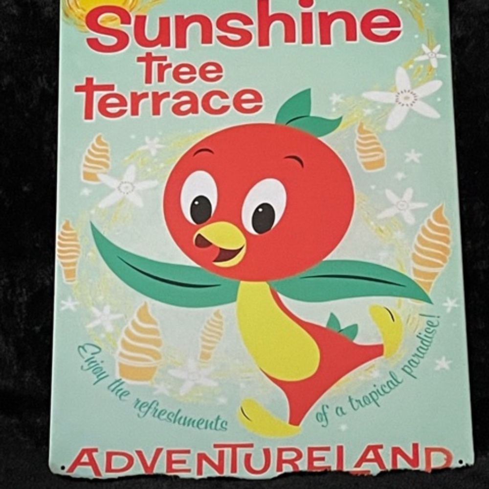 Vintage Inspired Tin Sign Featuring Orange Bird